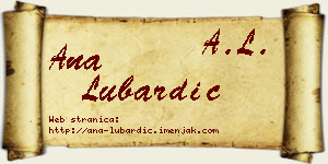 Ana Lubardić vizit kartica